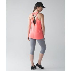 Lululemon Trapeze Twist Tank Open Twist Strap Back Heathered Grapefruit 8